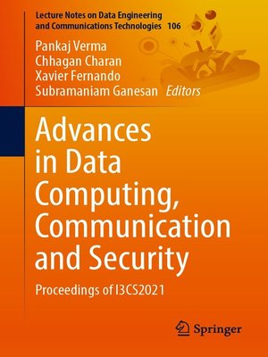 cover image of Advances in Data Computing, Communication and Security